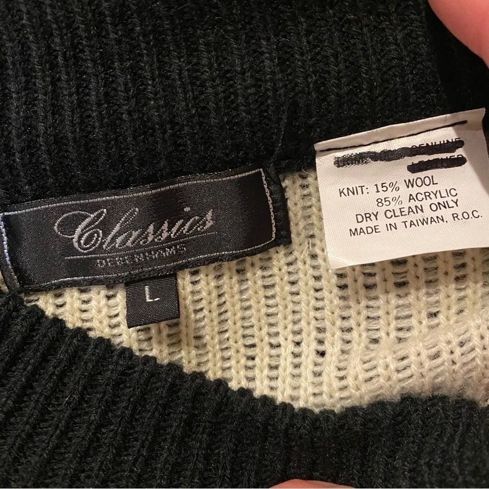 Vintage CLASSICS DEBENHAMS Wool Blend Patterned Sweater Size Large